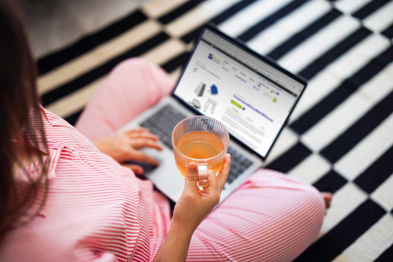 Afb vrouw laptop kraampakket